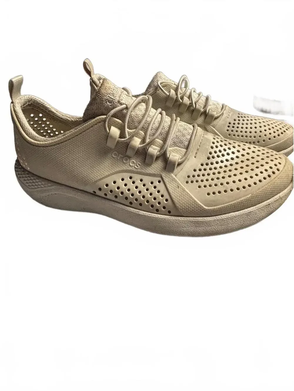 Crocs junior 5 Beige Perforated Lightweight Sneakers